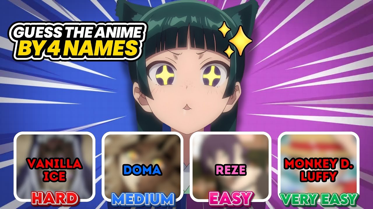 ❓ Guess the Anime by 4 Characters Names 🕹️ | Anime Quiz 🔥