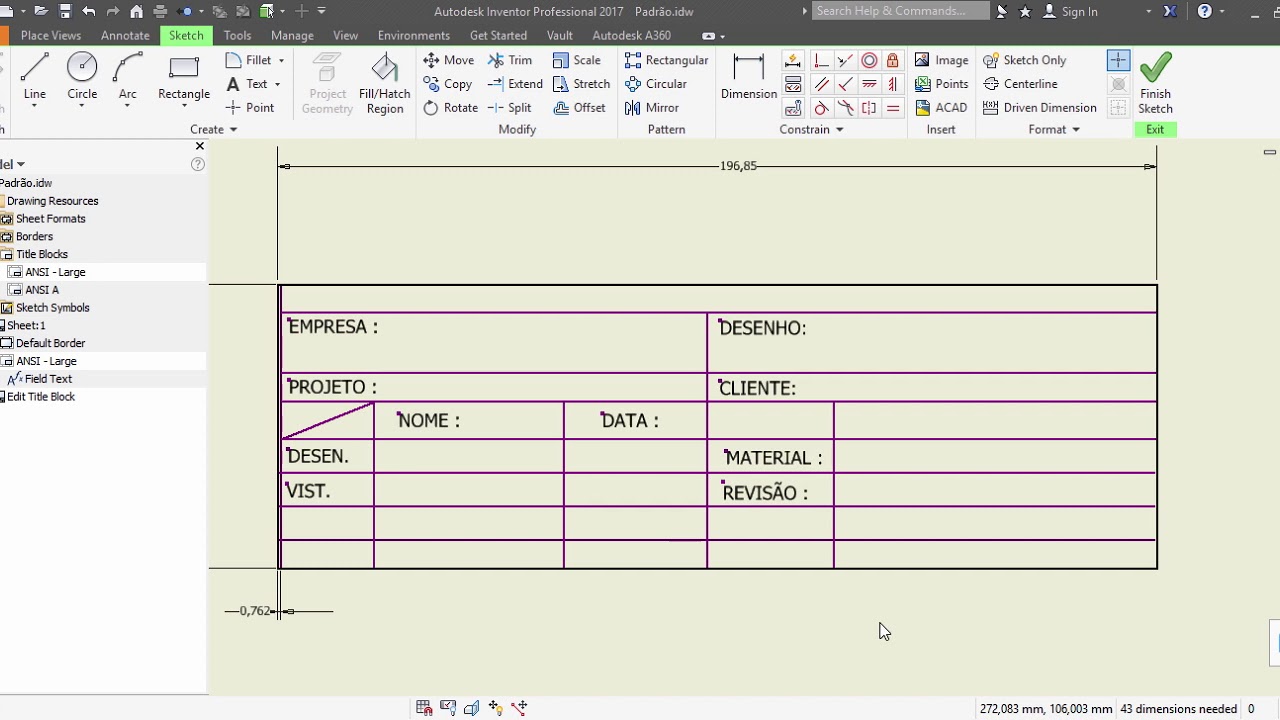 Como criar um arquivo IDW padrão no Inventor ? [ oficina dos projetos]