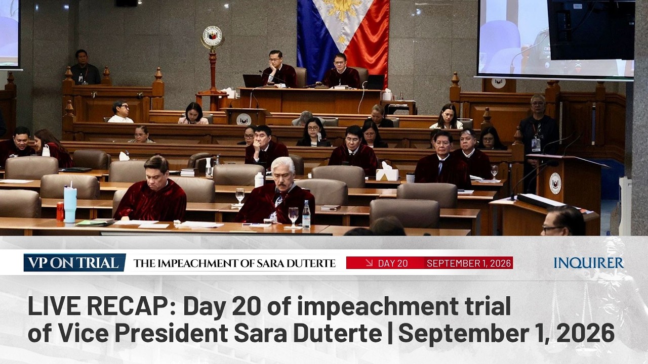 LIVE RECAP: Day 20 of impeachment trial of Vice President Sara Duterte | Sept 1