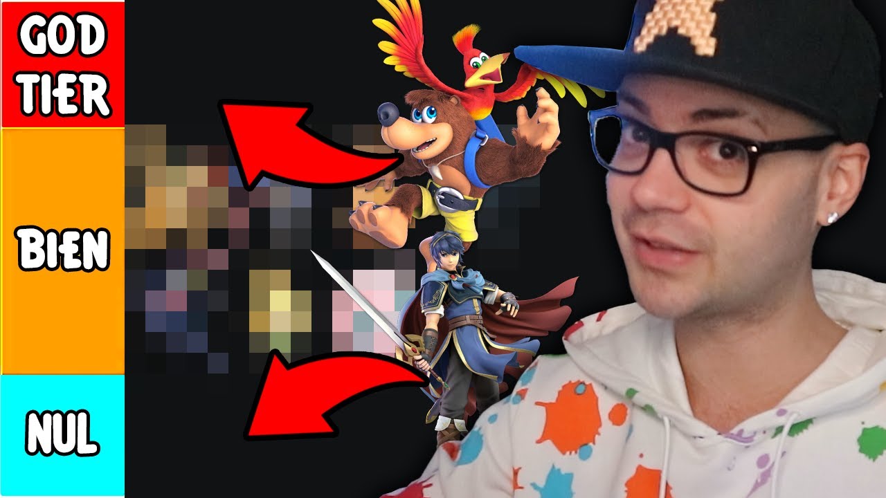 Je classe TOUS les personnages de SUPER SMASH BROS. ULTIMATE ! (Tier List)