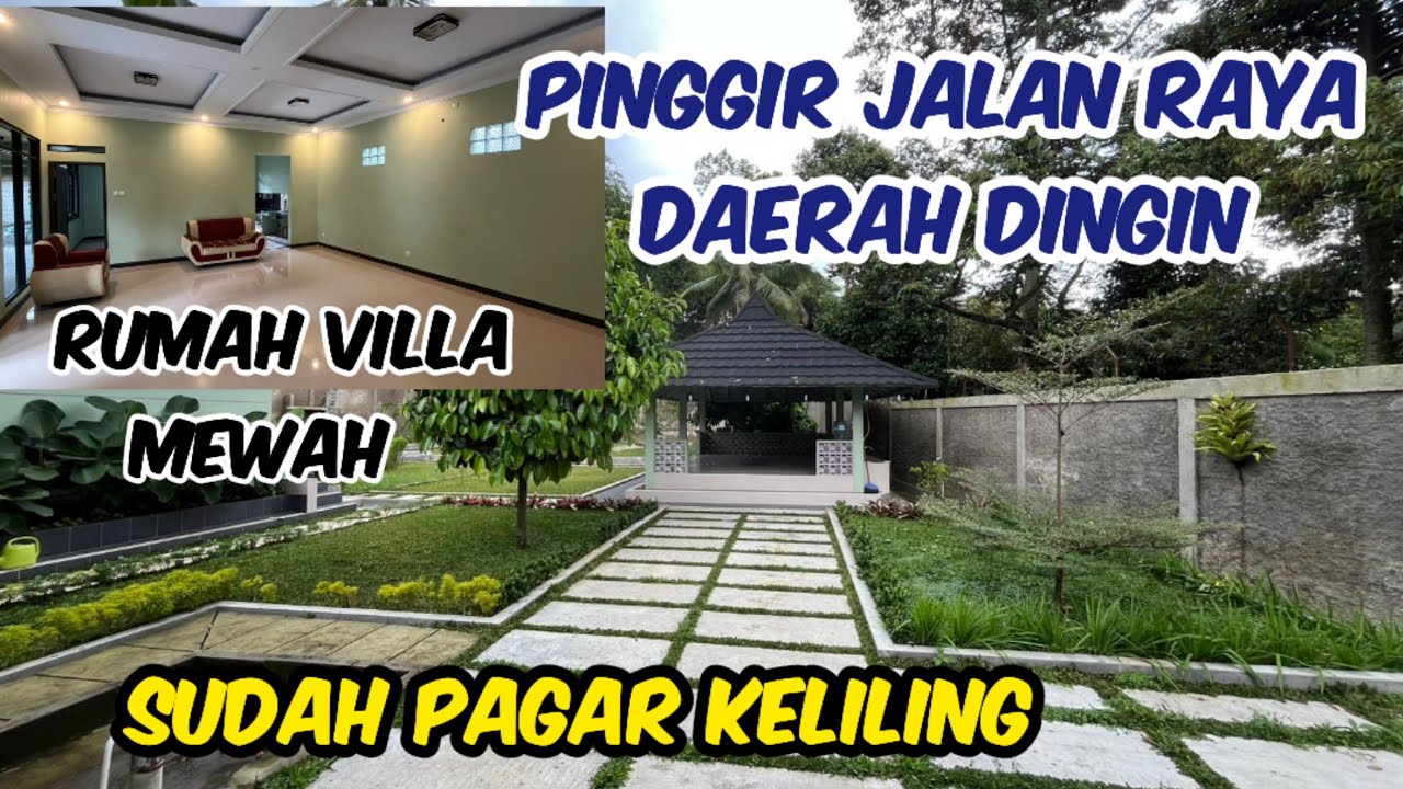 Rumah Villa Mewah Pinggir Jalan Raya 1134 m2 SHM Udara Cukup Dingin Wanayasa Purwakarta