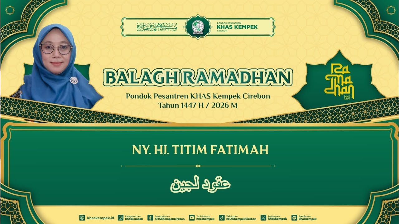 🔴 [LIVE] NGAJI RAMADHAN | KITAB 'UQUDULLUJAIN | BERSAMA NY. HJ. TITIM FATIMAH