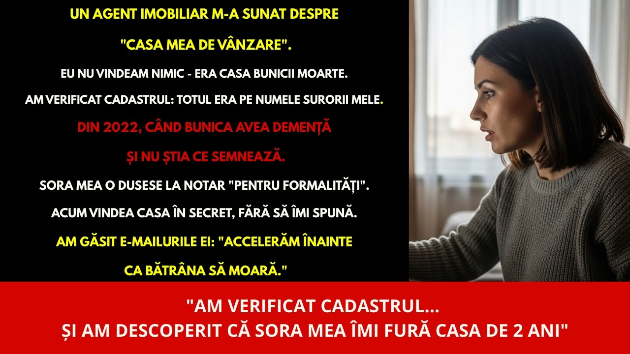 Sora mea a încercat să vândă casa bunicului pe ascuns.... eu am verificat cadastru