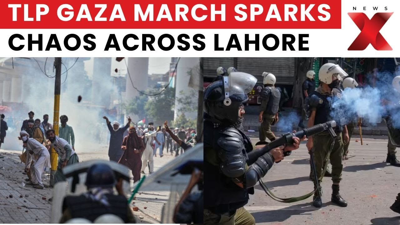 Lahore Erupts: TLP Gaza March Turns Violent, Police Clash With Thousands | Pakistan News | NewsX