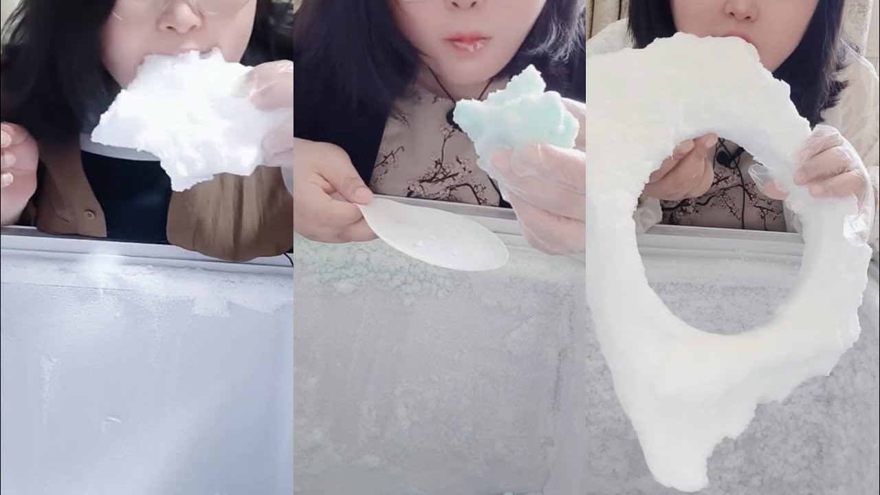 ASMR - only bites | Eating ice #asmreating #iceeating #frostbites #frezzerfrost #ice