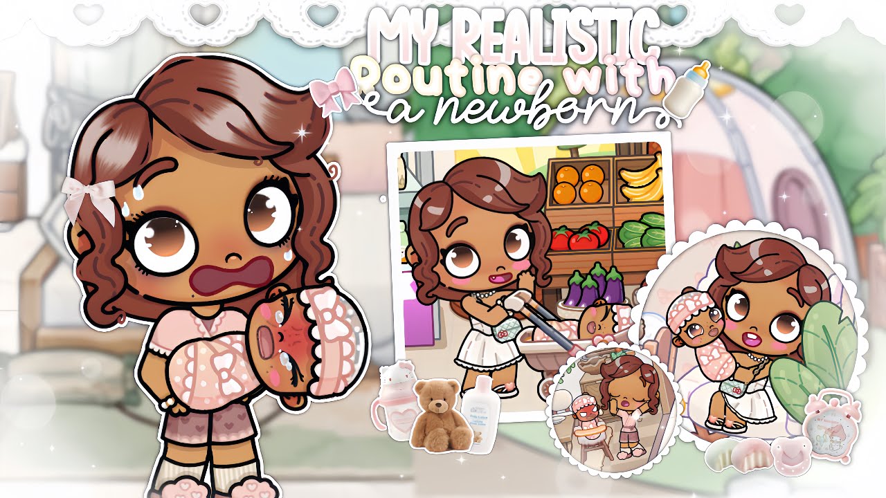 My realistic routine with a newborn 😮‍💨🎀🍼 || *with voice* ♡⸝⸝ || avatar world.