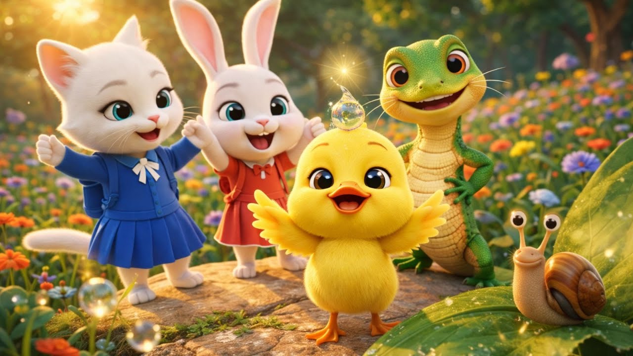 Dew Drops, Giggles, and a New Snail Buddy! Cute Animal Adventure  cartoon