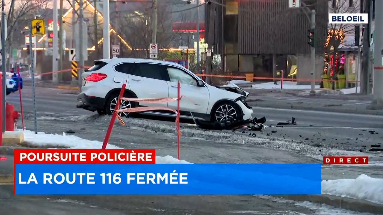 Trois jeunes hommes, dont un armé, arrêtés après une poursuite policière à Beloeil- Explications 7h