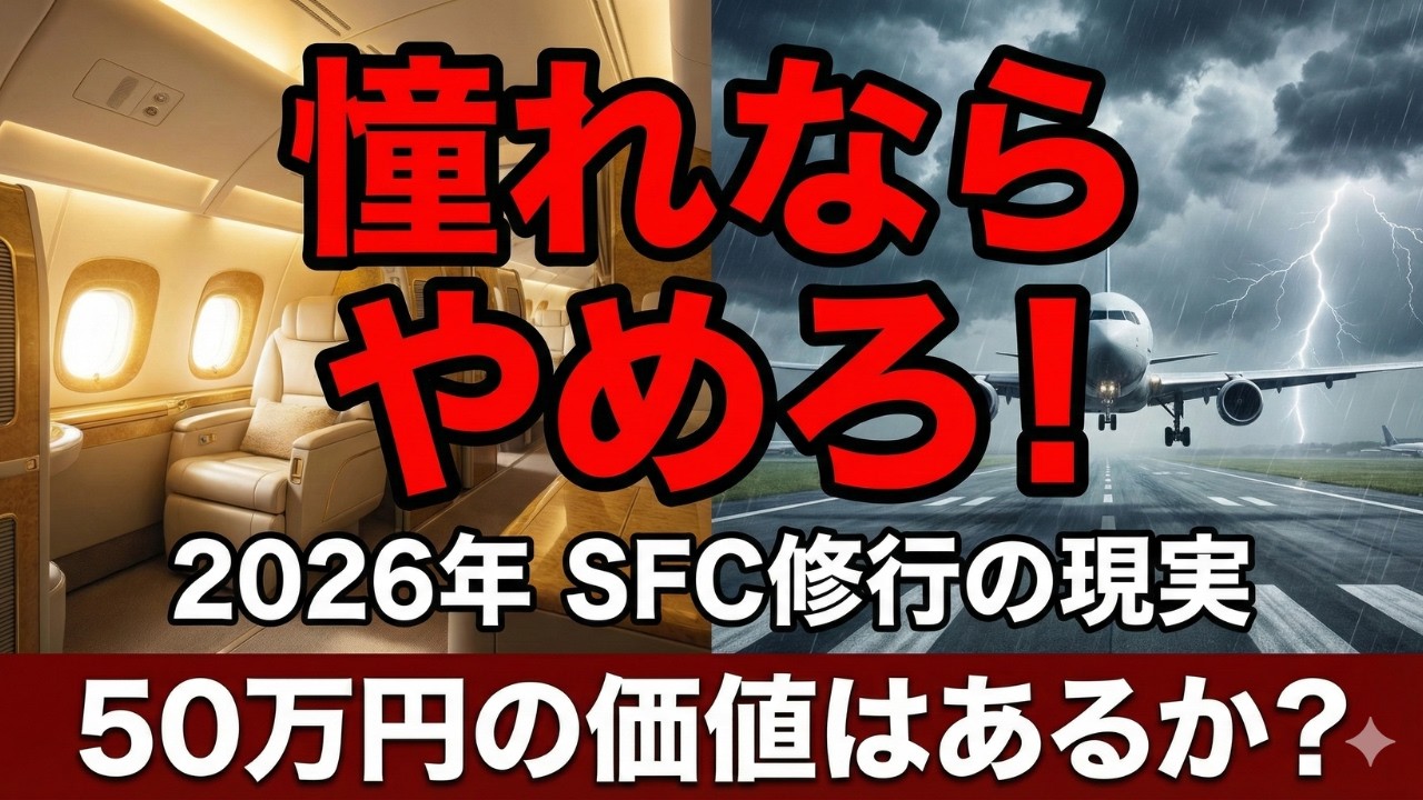 【SFC修行 ANA】2026年、修行を始めようとしている君へ。「憧れ」だけで50万円払うのはやめなさい。