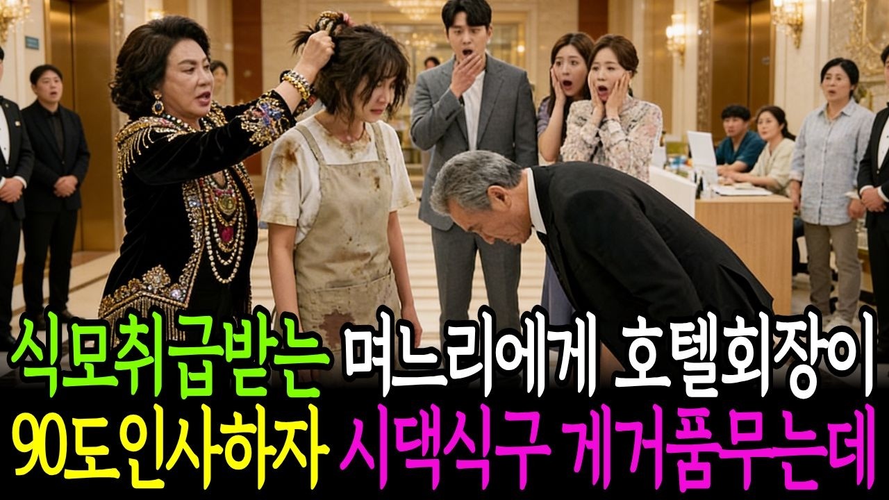 설날에 며느리 식모취급하던 시어머니 호텔회장이 90도 인사하니 시댁식구들 게거품무는데