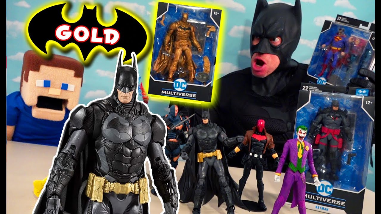 WE'RE Batman!!! HUGE TOY UNBOXING! BATMAN SCORES A GOLD McFarlane Toys Series 3 Figure!!