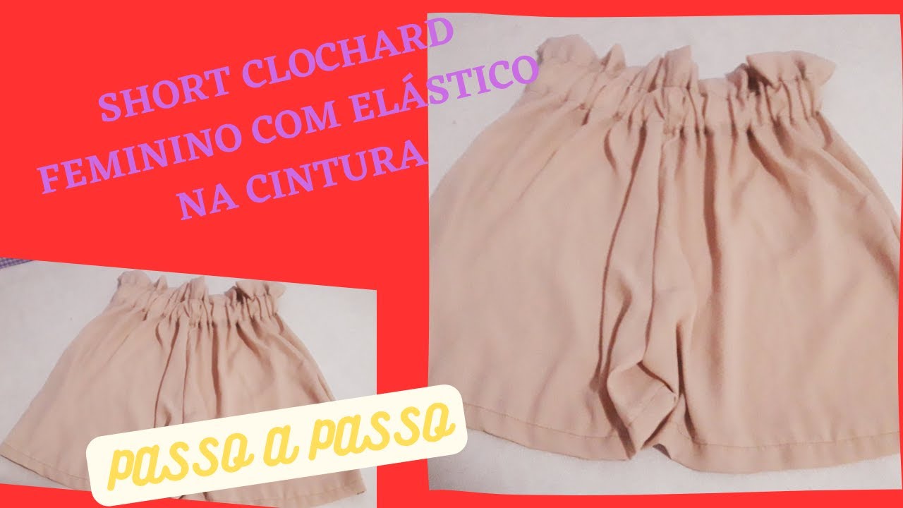 MOLDE DO SHORT CLOCHARD FEMININO COM EL&Aacute;STICO NA CINTURA