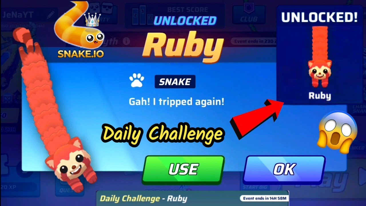 Snake.Io Daily Challenge - Ruby Skin Unlocked! Epic Snakeio Gameplay 