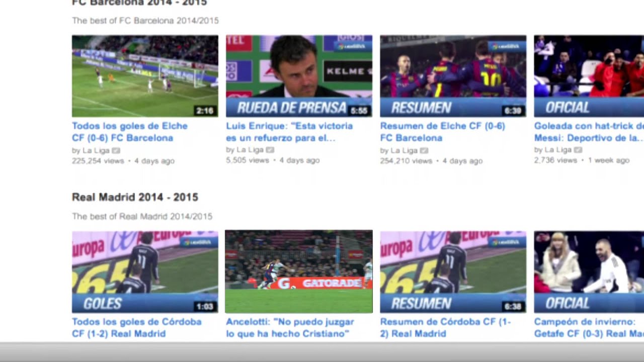 El Canal oficial de LaLiga en YouTube / The official Channel of LaLiga on YouTube