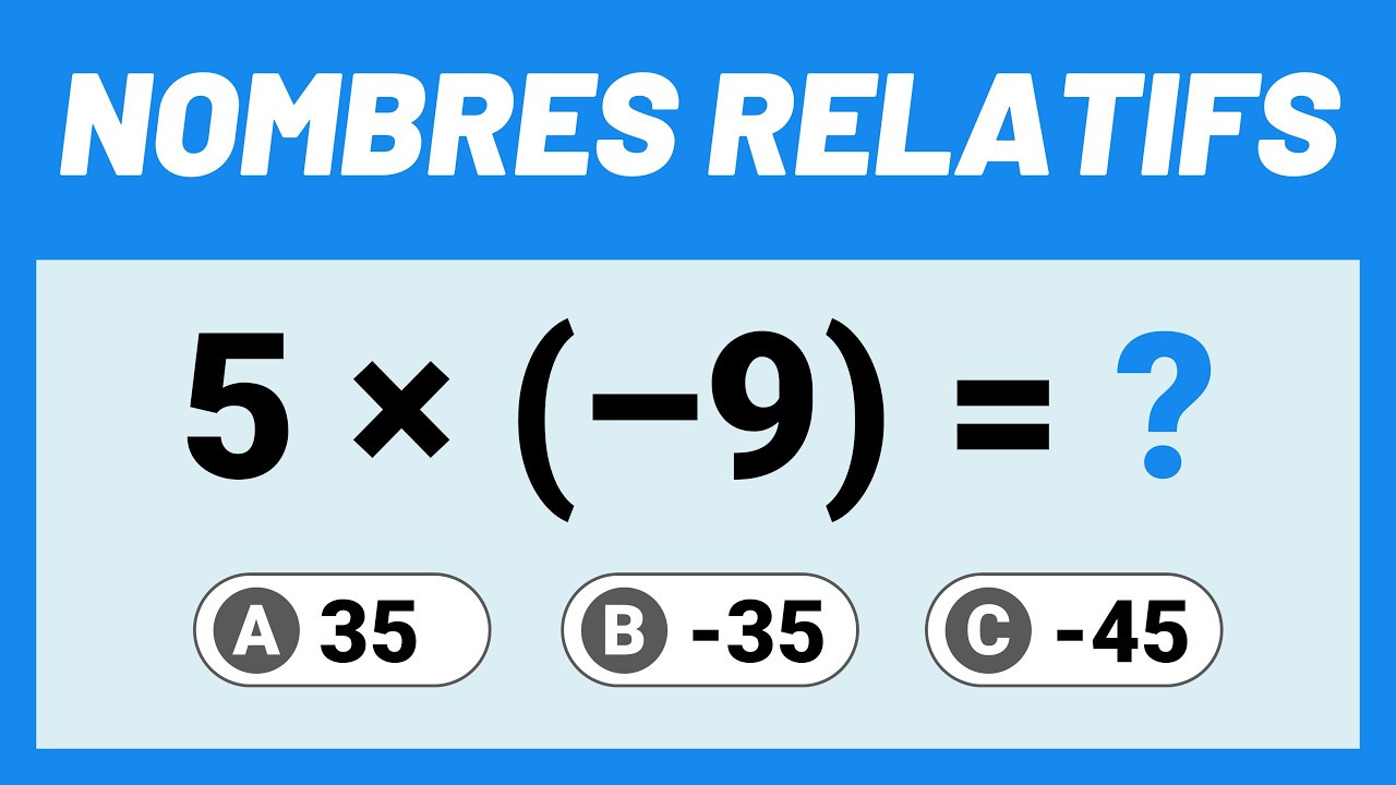 QUIZ pour Réviser ! ✅ Nombres relatifs (multiplications) 🏆 CALCUL MENTAL