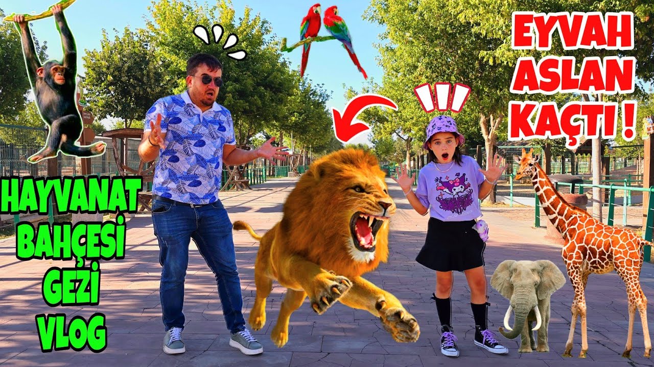 ELİF HAYVANAT BAHÇESİNDE ASLAN KAÇMIŞ !! EYVAH ÇIKIŞI BULAMADIK !!