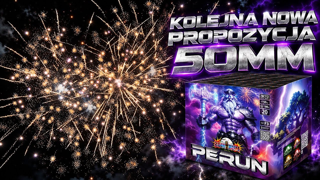NASTĘPNY B&Oacute;G W 50MM Wyrzutnia Perun ZBC112 Zom Bum Color Fireworks 