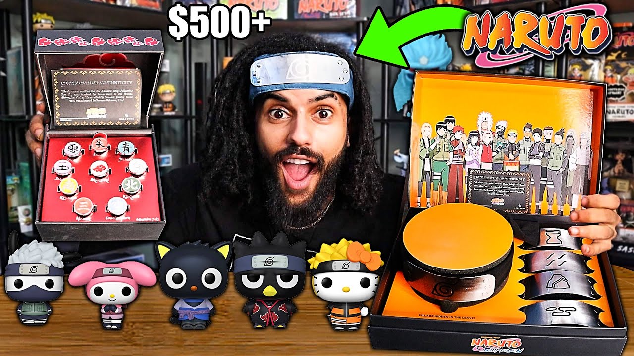 I Spent OVER $500 ON NARUTO PRODUCT/MERCHANDISE! *LUXURY AKATSKI RINGS SET, MAGNETIC HEAD BANDS!*
