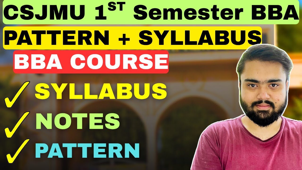 CSJMU BBA Syllabus 2025 1st Semester🔥|Bachelor of Business Administration Syllabus 2025.