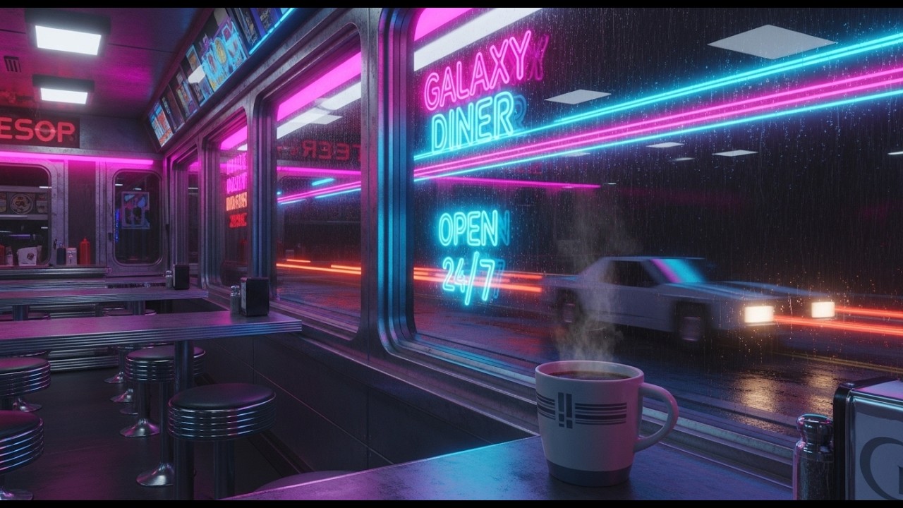 Cyberpunk Diner 💊 Glitchy Lofi & Synthwave Chill
