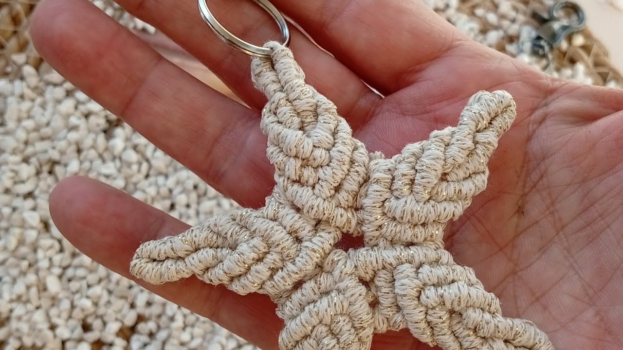 DIY Makramee Seestern Schlüsselanhänger / DIY Macrame Starfish Keychain