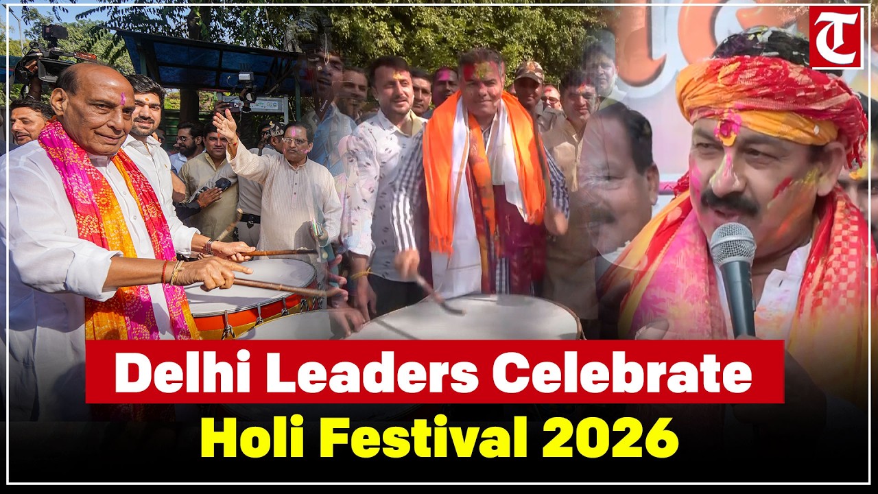 Union ministers and BJP leaders, including Rajnath Singh, celebrate Holi at their Delhi residences