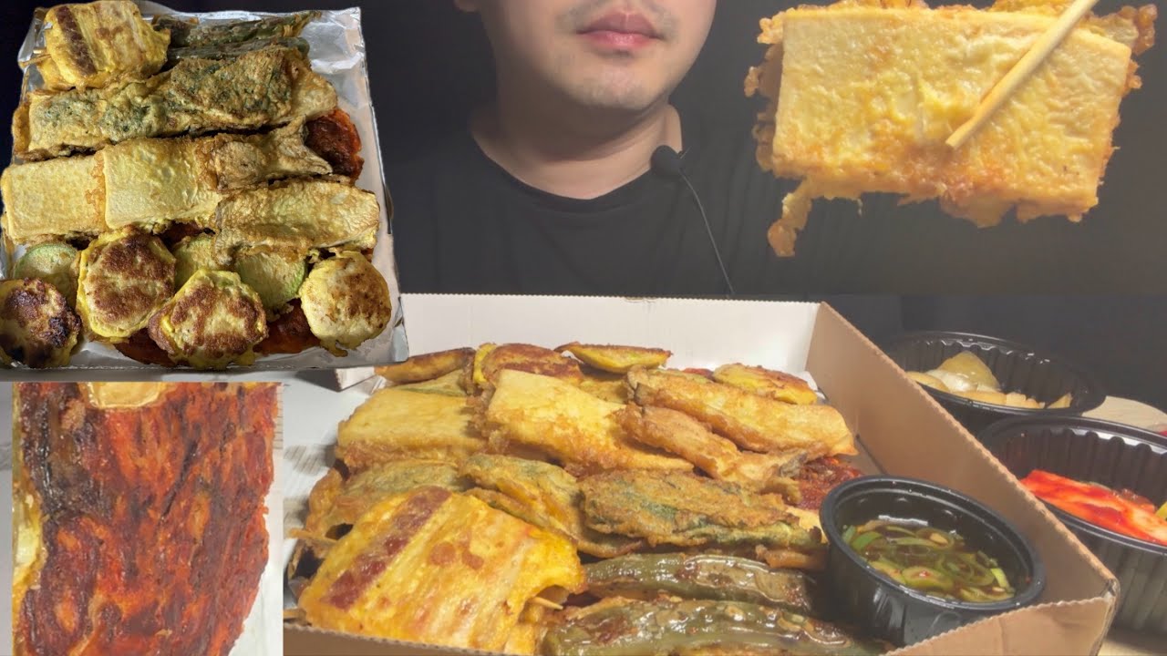 ASMR 바삭한 모듬전 먹방 Crispy Korean Assorted Pancake Mukbang