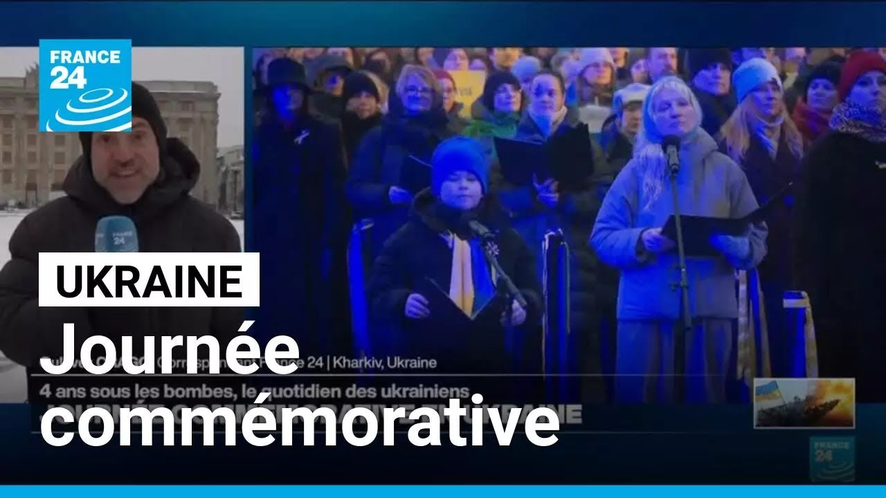 En Ukraine, une journée commémorative signant les quatre ans de l'invasion russe • FRANCE 24