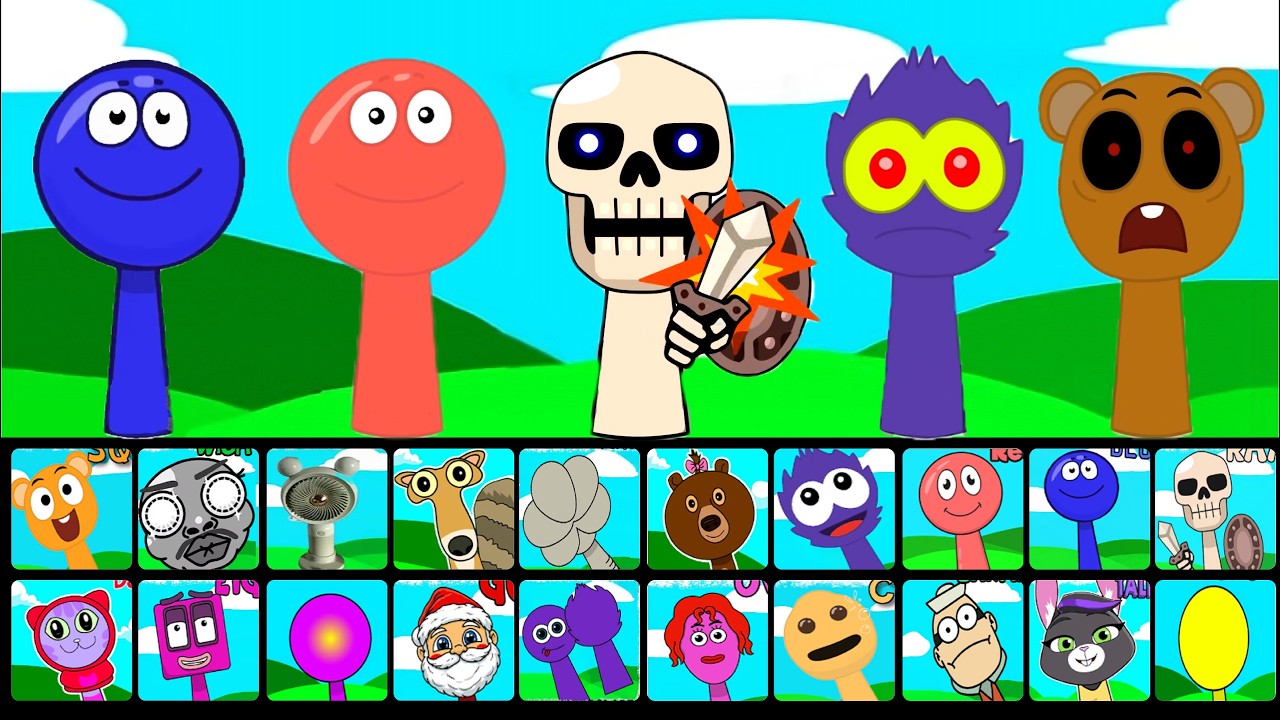 🔥 NEW Sprunki OCs Characters - RAAAH! , Red Ball , Blue Ball , Fluffy 2 , Squeak