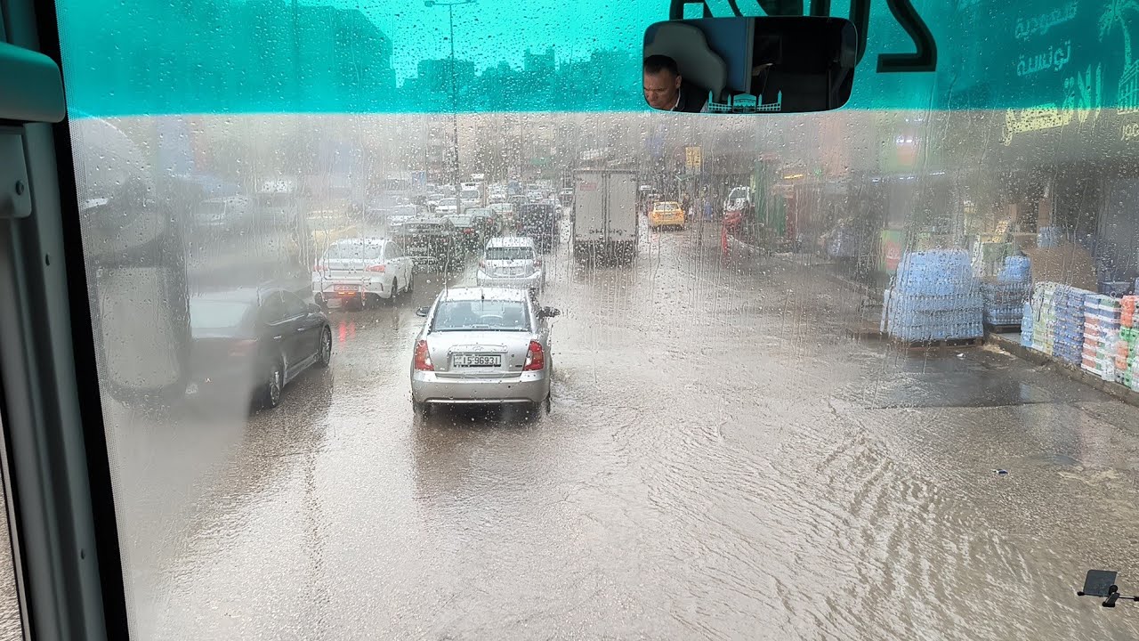 BANJIR DI AMMAN JORDAN - SEPANJANG PERJALANAN MENUJU KE AMMAN - SEJUK 5 CELCIUS
