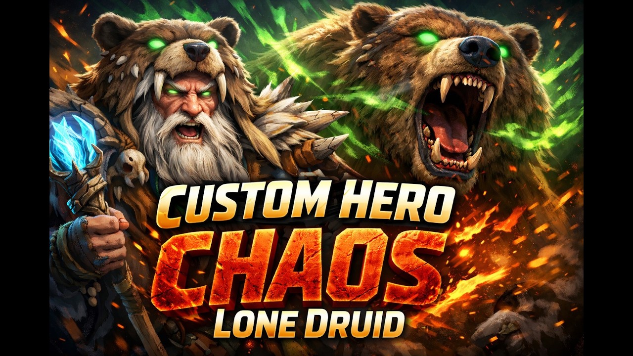 CUSTOM HERO CHAOS - LONE DRUID GAMEPLAY