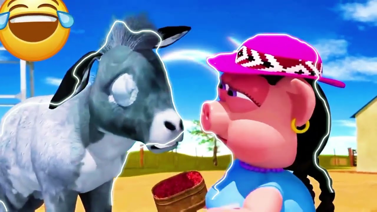 El Pollito Pio 3D - Canciones de la Granja deZenón -el Pollito y el Tractor de lagranja vaca