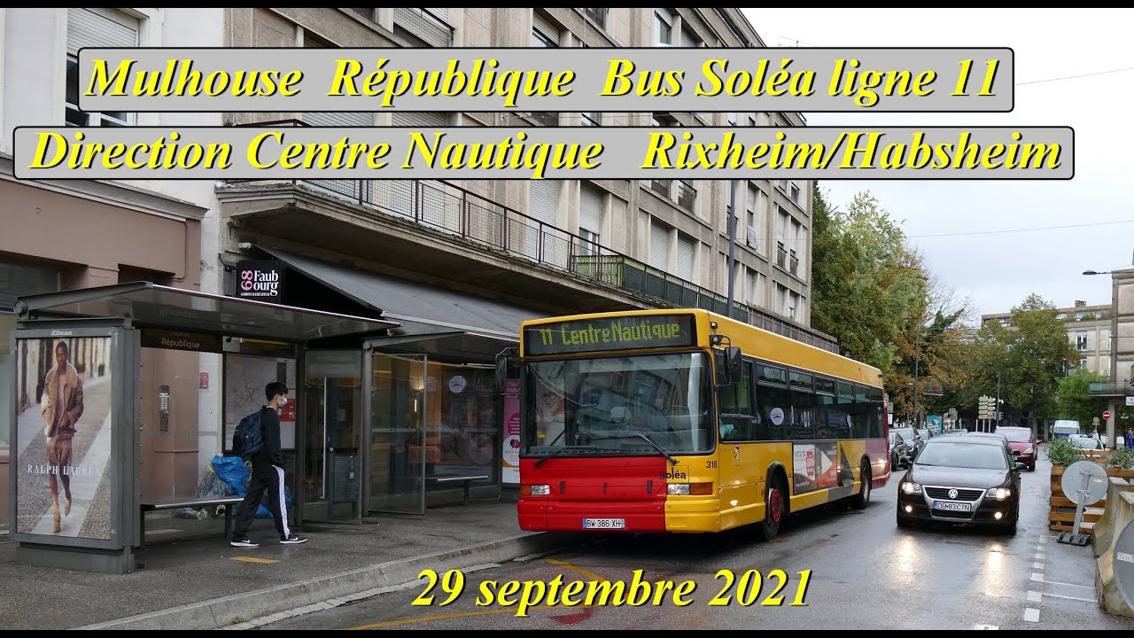 Bus Soléa de la ligne 11 Mulhouse République - Centre Nautique à Habsheim.