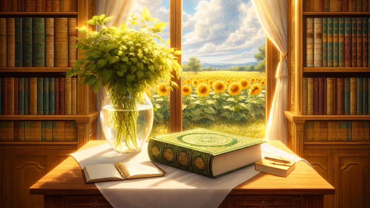 August Peridot Fantasy Library Ambience | Immersive Luxury Reading Room (30min)