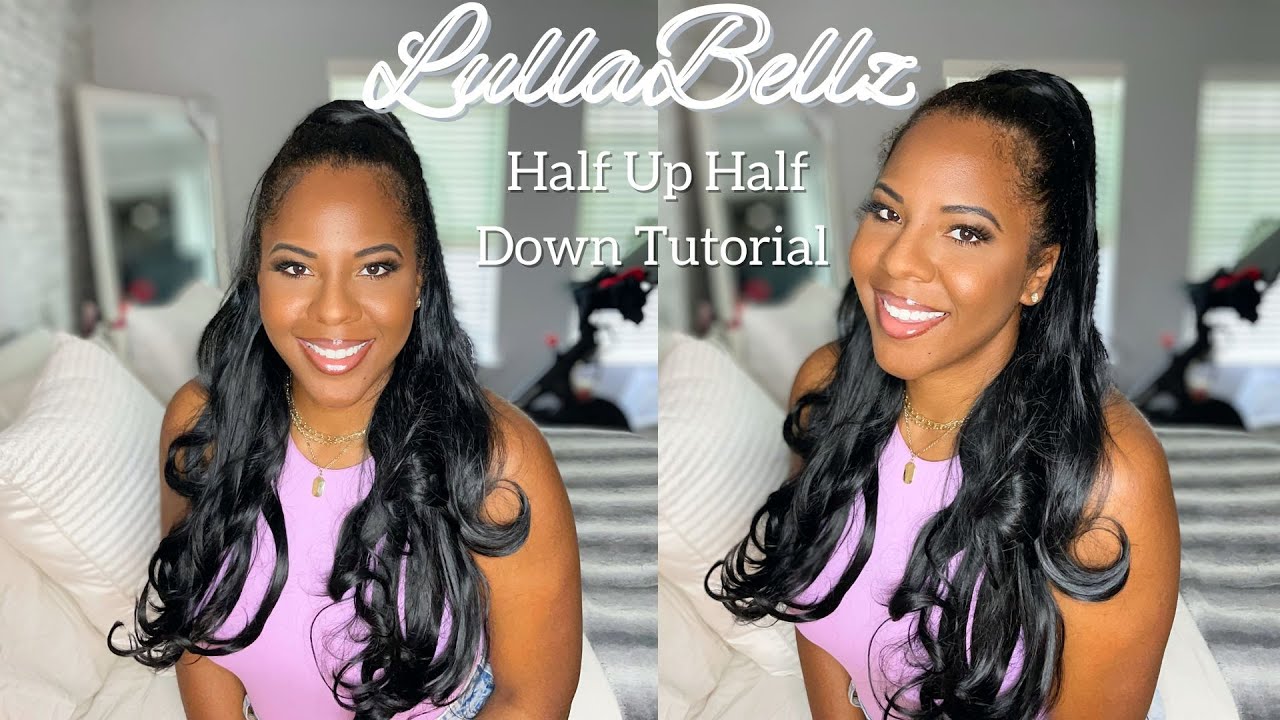 LULLABELLZ HALF UP HALF DOWN 22'' CURLY EXTENSION AND PONY SET | Protective Style for Natural hair