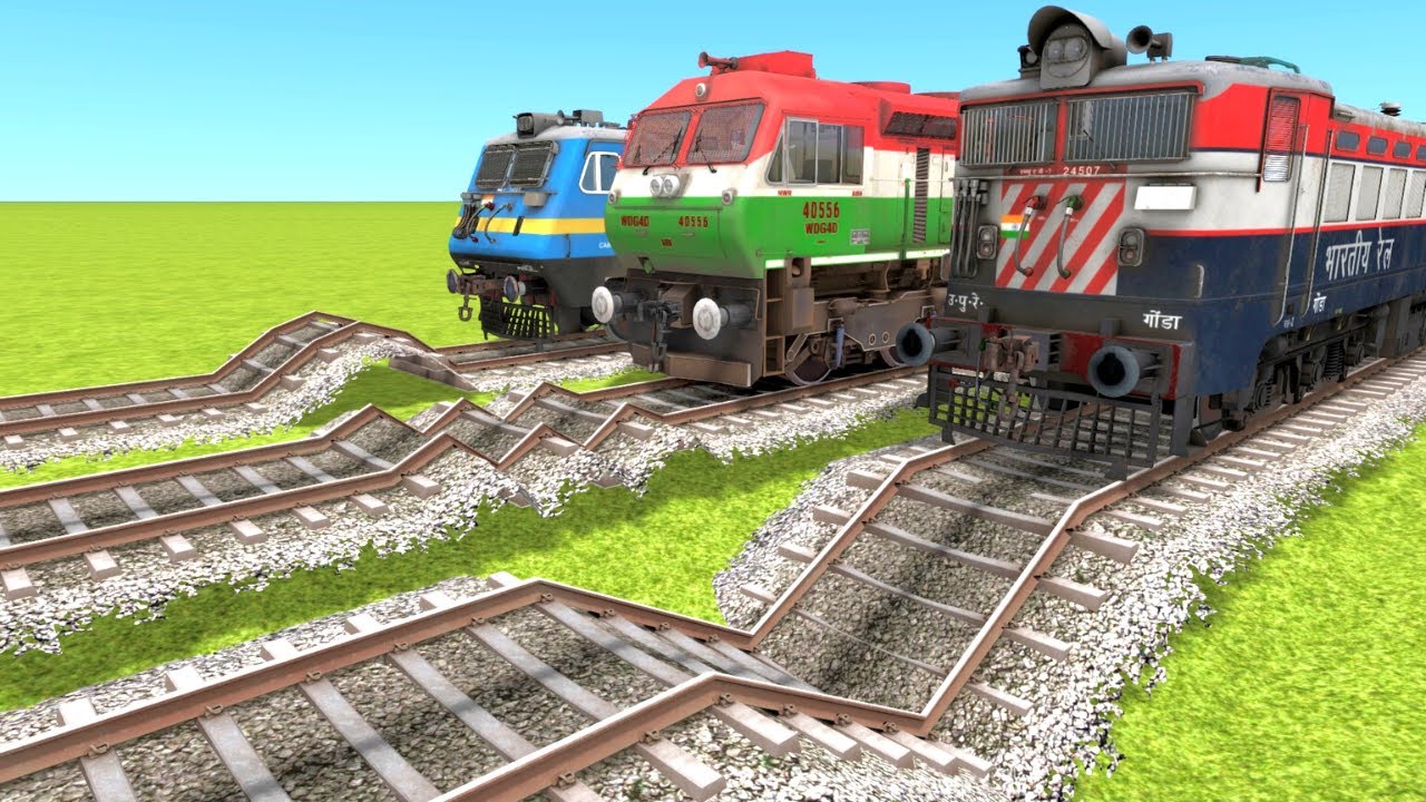 3 TRAINS RUNNING ON RISKY RAILWAY TRACKS | Most Dangerous Railroad Tracks | Train Simulator 2022