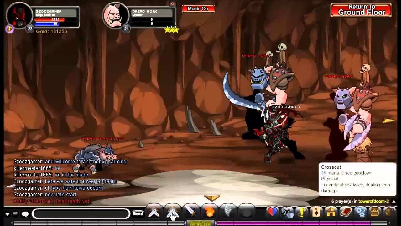 AQW: TOWER OF DOOM xp farming