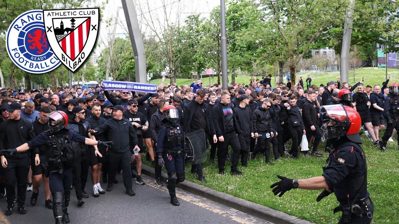 Rangers Fans in Bilbao | Athletic Bilbao vs Rangers FC | Corteo Union Bears in Bilbao