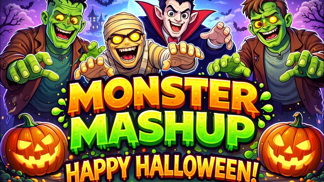 🎃👻 Monster Mashup | Fun Halloween Song for Kids & Family! 👻🎃