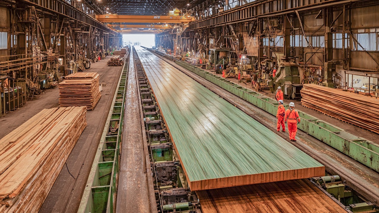 Внутри огромных заводов по производству фанеры и клееного бруса в Орегоне: невероятные последние ...