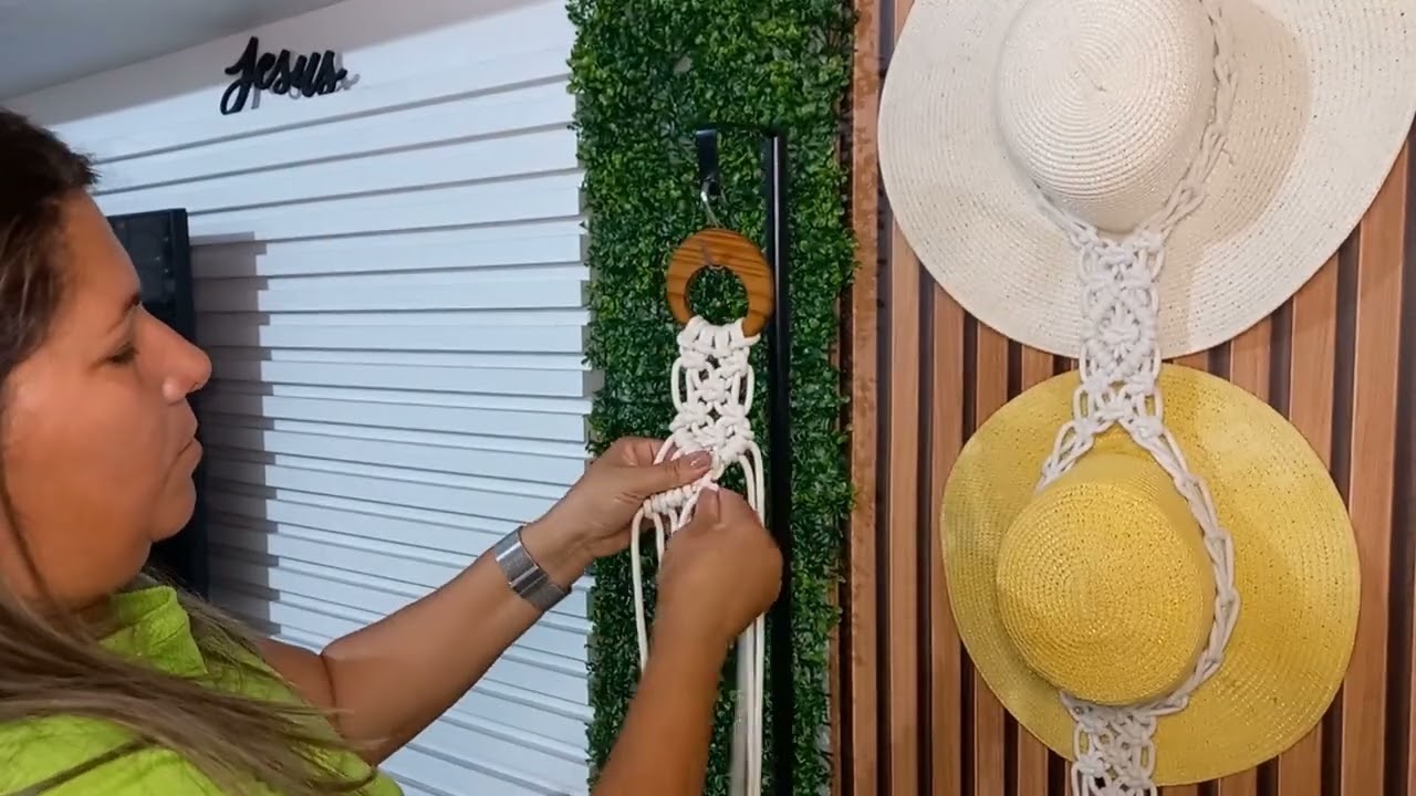 Porta chapéu em macramé #macramé #ideias #decoração #façavocêmesmo #almofadas