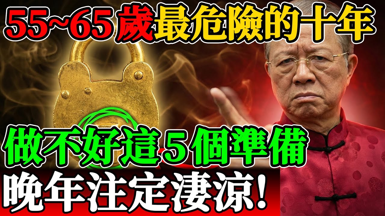 55歲到65歲，人生最危險的十年！做不好這5個準備，晚年注定淒涼！很多人第一步就錯了！#曾仕強 #曾仕強教授 #易經 #易經智慧 #國學 #中華文化 #晚年生活 #退休規劃 #55歲 #60歲