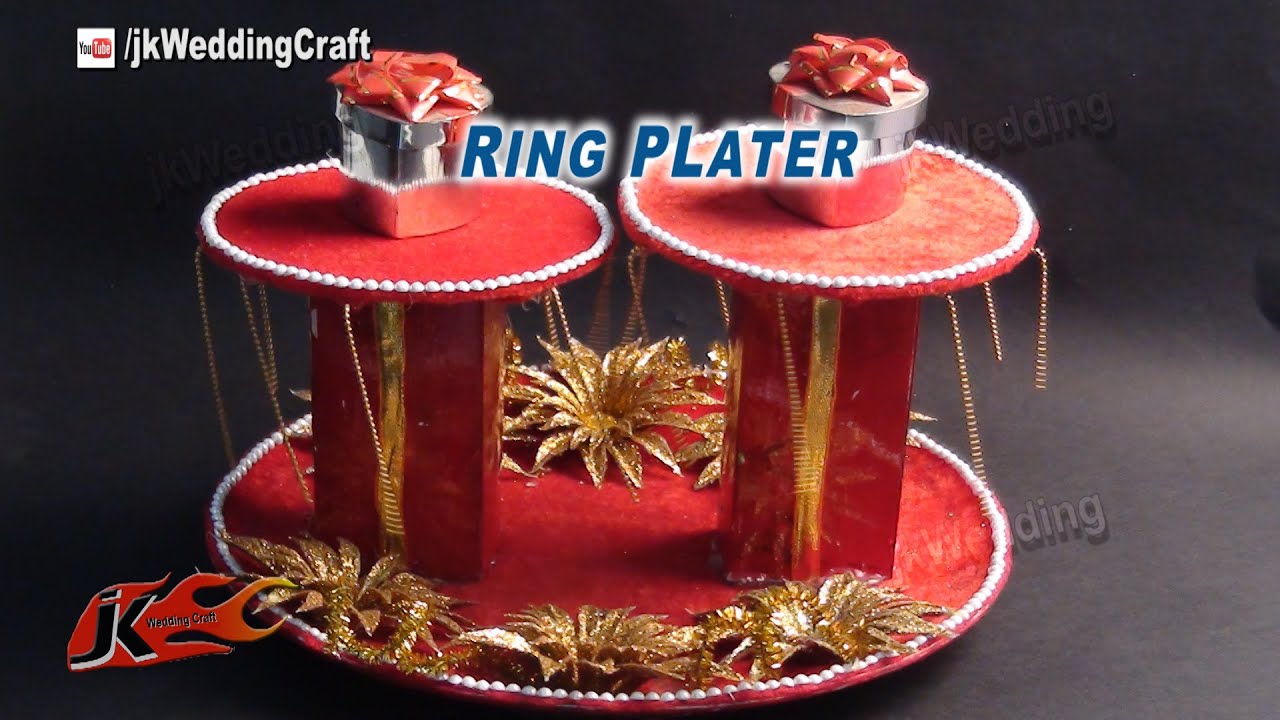 DIY Engagement / Wedding Ring Platter from waste material | How to make | JK Wedding Craft 005