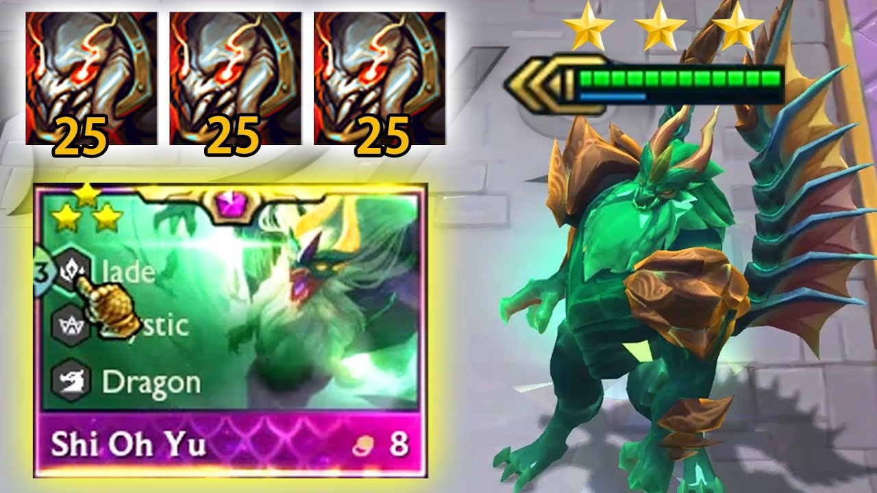 3 Star Shi Oh Yu ⭐⭐⭐ + 3 Titan's Resolve | TFT Set 7 Dragonlands