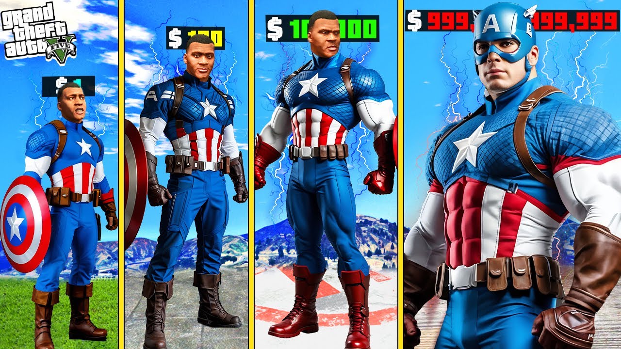 Shinchan UPGRADE $1 CAPTAIN AMERICA TO $1,000,000,000 CAPTAIN AMERICA IN GTA 5