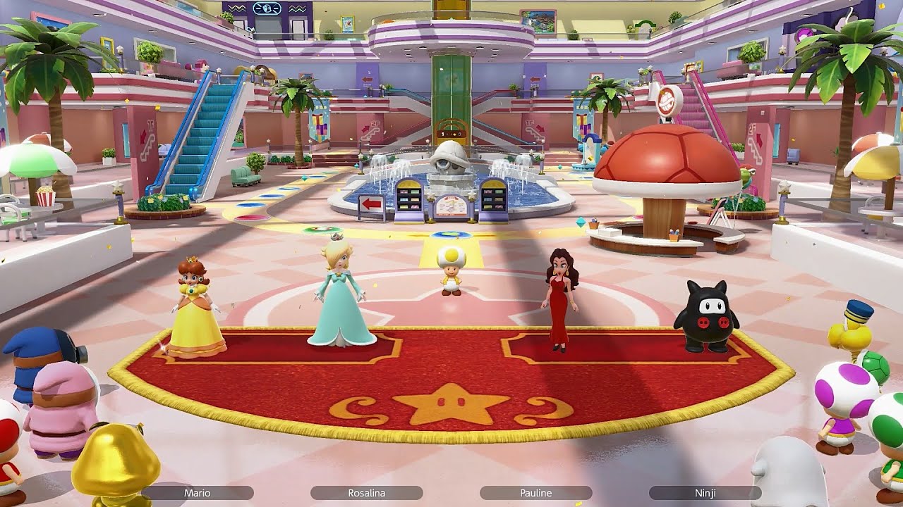 Super Mario Party Jamboree TV #4 Rainbow Galleria Daisy & Rosalina vs Pauline & Ninji