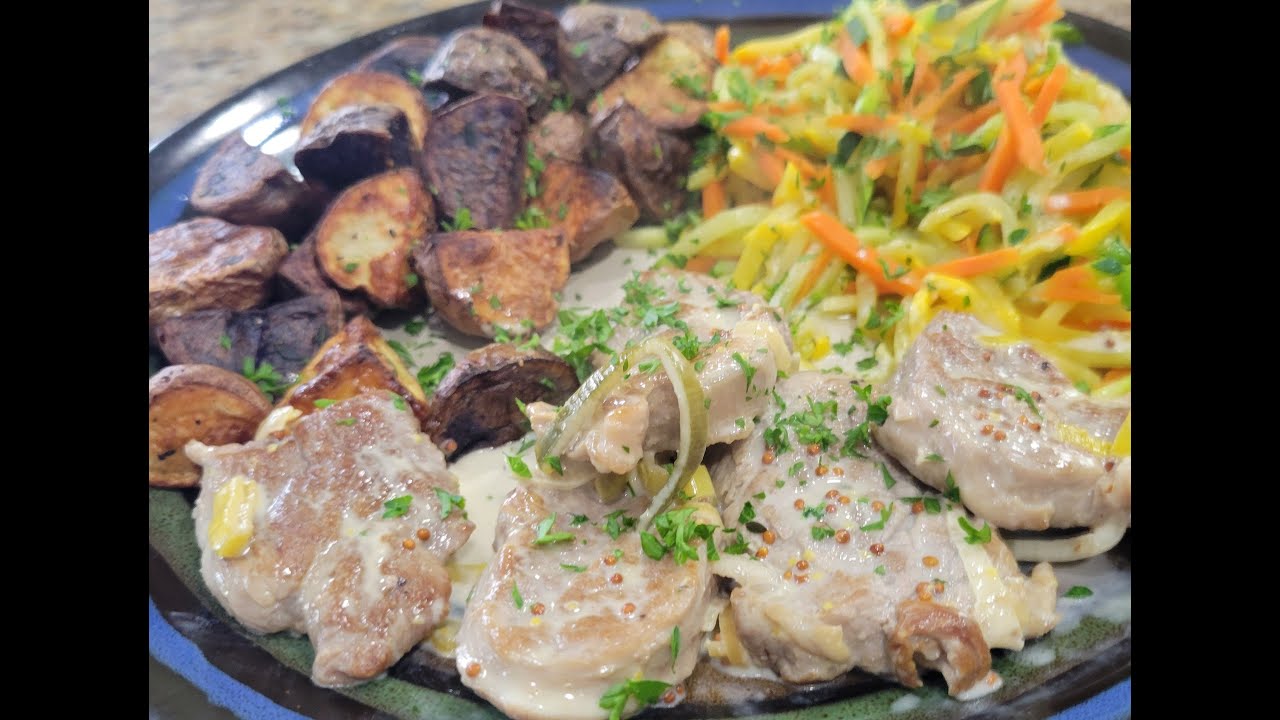 “Master the Sauté: Pork Medallions with a Mustard Cream Finish”