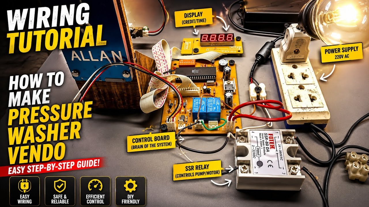 PAANO GUMAWA NG PRESSURE WASHER VENDO MACHINE WIRING TUTORIAL STEP BY STEP