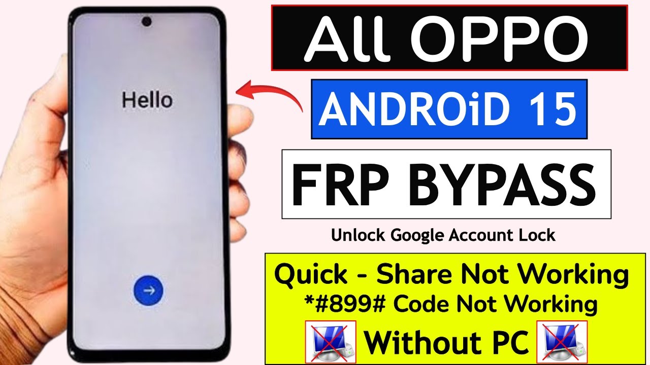 All Oppo Android 15 Frp Bypass (Quick Share Not Working) Without PC - Fix Google Account Not Add