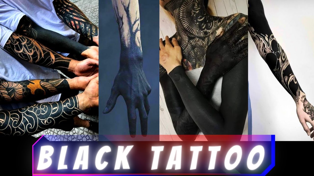 Full Sleeve Black Tattoo Time Lapse || Blackout Tattoo || Black and Grey Tattoo For Men and Women